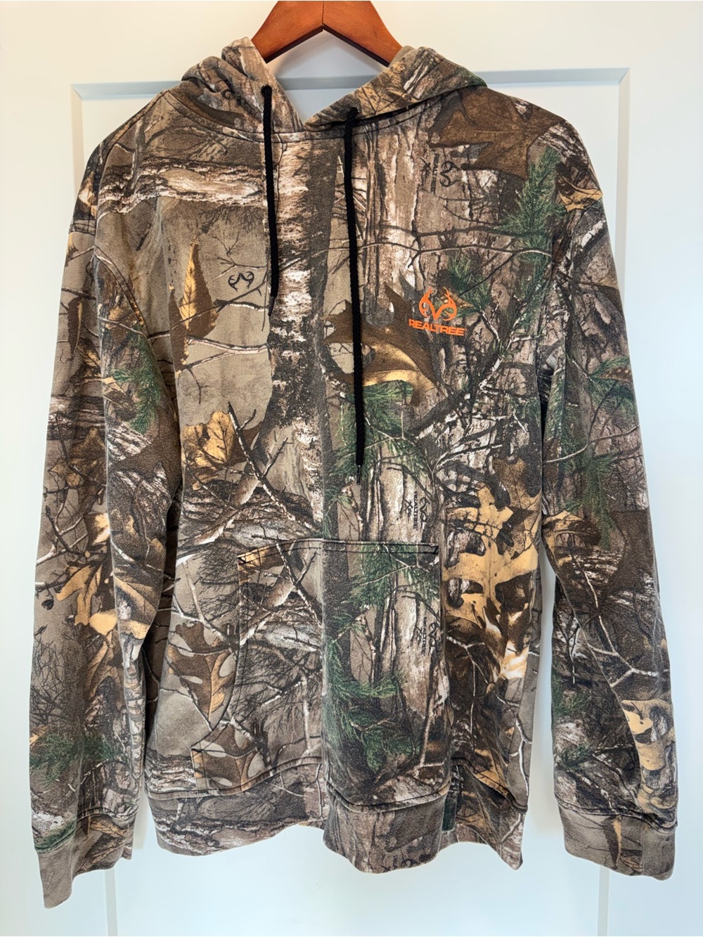 Realtree Camouflage Hooded Pullover in Brown and Green